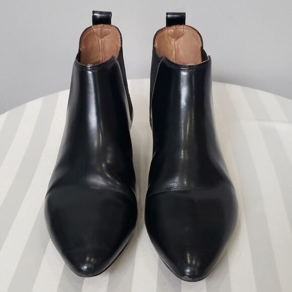 Madewell Shoe Womens sz 7 Nico Black Chelsea Ankle Boot Low Heel Brazil Leather - Picture 1 of 8